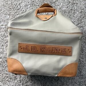 Vintage King Ranch 6 Bottle Wine Rack Carrier Leather Handle Picnic Basket